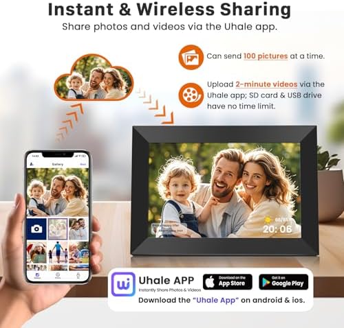 Uhale Digital Picture Frame WiFi 10.1 Inch, Electronic Photo Frames 1280 x 800 HD IPS Touch Screen, Auto Rotate, Slideshow, Share Photos/Videos from Phone Instantly - Image 2