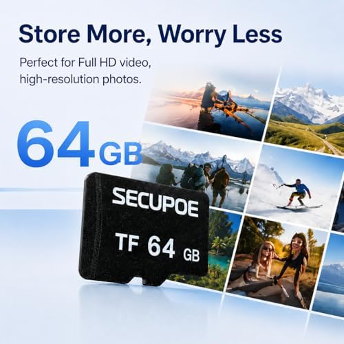 64GB TF Memory Card Class 10 FAT32 High Speed Reading/Writing for Security Camera Dash Cam 24/7 Recording,Black - Image 6
