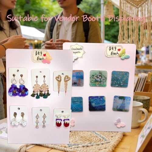 2 Pack Metal Pink Magnet Display Board, 14" × 10" Anti-Slip Magnetic Bulletin Board Tabletop Memo Craft Photo Display Stand Small Business Supplies for Home Office Vendor Booth Events Store - Image 4