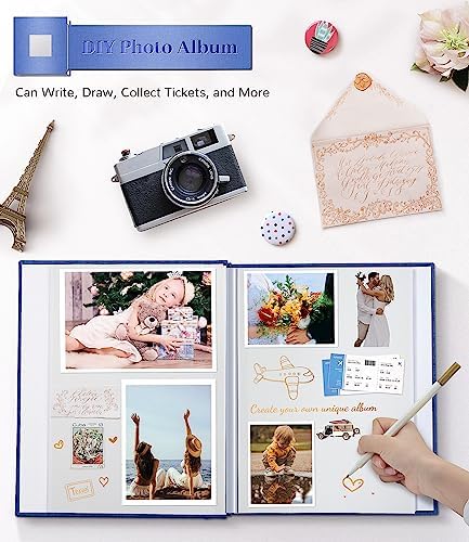 Artfeel Photo Album Self Adhesive Scrapbook Album for 3x5 4x6 5x7 8x10 Pictures,40 Pages Linen Cover with Display Window DIY Photo Book,Ideal Gifts for Family Travel Wedding Baby - Image 4