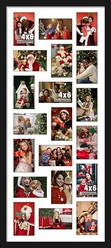 DUENPY 16x38 Collage Frame For 20 4x6 Photos Black by DUENPY