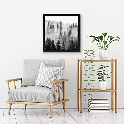 Americanflat 24x24 Poster Frame - Black Engineered Wood with Polished Plexiglass - Wide Picture Frame for Vertical or Horizontal Wall Display - Epic Collection - Black - Image 4