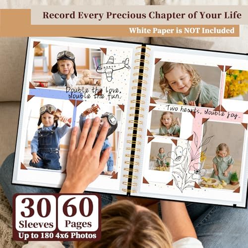 Window Cover Scrapbook Album 8.5x11 in, 30 Sleeves Black - Image 4