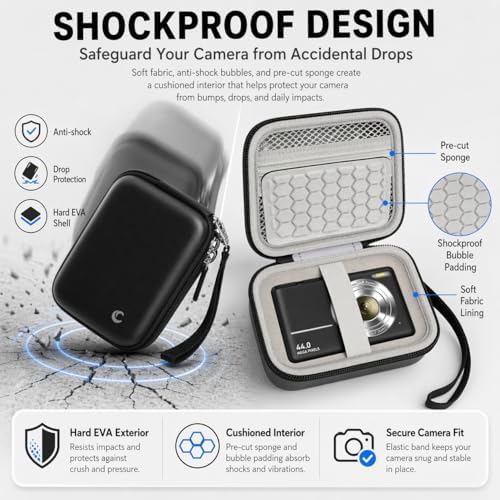 Comecase Digital Camera Case for Kodak PIXPRO FZ55/FZ45/ for CAMKORY, Black - Image 6