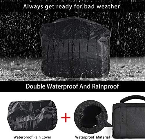 FOSOTO Waterproof (with Rain Cover) Shoulder Camera Case Bag Compatible for Nikon D5600 D750 D3300 Canon Rebel SL2 T7i EOS 80D 60D Sony A77II a68 a99II Travel DLSR SLR Camera Bags - Image 6