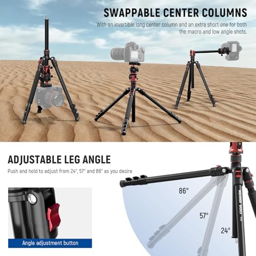 NEEWER Basics 70.9" Camera Tripod Monopod w Center Column/Ball Head, TP16 - Image 3