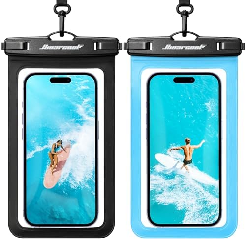 Hiearcool Waterproof Phone Pouch, Waterproof Phone Case, Black&Blue 2-Pack by Hiearcool