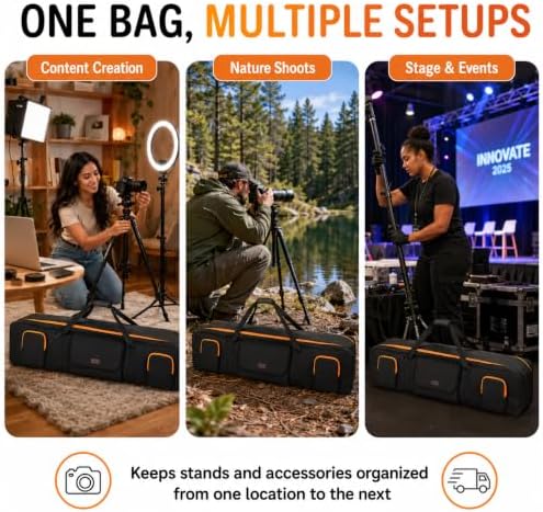 Tripod Carrying Bag 50.5", Light Stand and Mic Stand Bag - Image 7