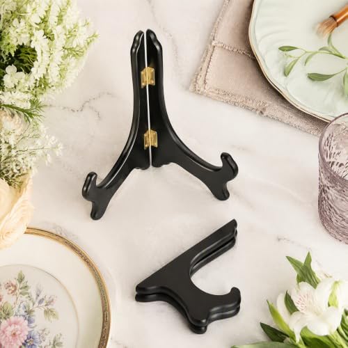 WUWEOT 6 Pack 7" Wooden Display Stand, Black Wood Easel Plate Holders to Display Pictures, Cook Books, Art, Dish, Certificates and More, Ideal Wedding, Home, Birthday, Party, Table Decorations - Image 6