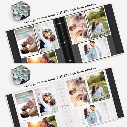 Zesthouse Photo Album Self Adhesive 60 Pages, 3-Ring Scrapbook Albums Holds 3x5 4x6 5x7 6x8 8x10 Photos (Green, 11"x10.6"/White 60 Pages) - Image 4