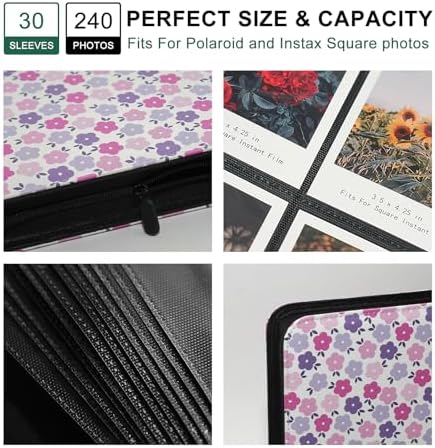 Large Polaroid Photo Album Binder, 240 Pockets. Flat Floral - Image 4