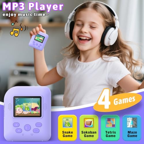 Okaloka Kids Instant Print Camera Toys,1080P HD Toddler Digital Video Camera,Christmas Birthday Gifts for Girls Boys Age 3-12 Year Old - TF Card Included (Purple) - Image 5