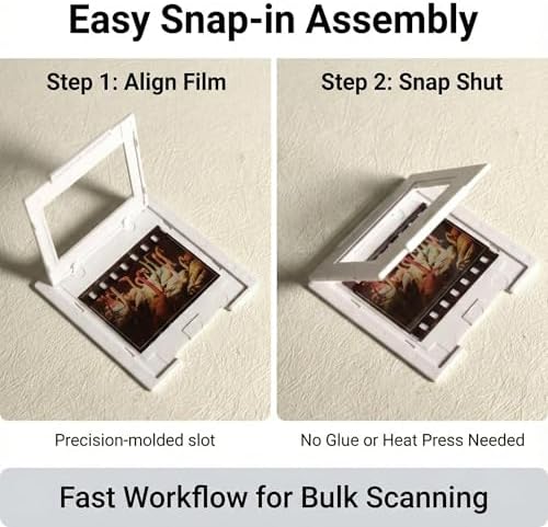 35mm Slide Mounts (100 Pack) – Reusable Plastic Snap-in Frames for 135 Film – Glassless Archival Design Prevents Newton Rings – Includes Hard-Shell Storage Box - Image 4