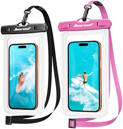 Hiearcool Waterproof Phone Pouch, Waterproof Phone Case, Pink&Black 2-Pack by Hiearcool