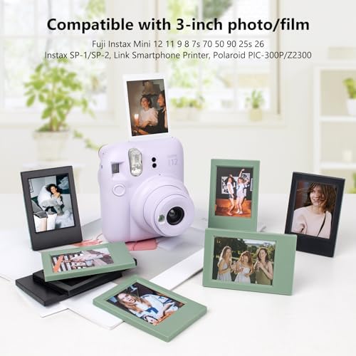 2x3 Photo Frames for Instax Mini EVO 13 12 Liplay SE Link 3 Camera Film, 3-inch Small Picture Frame for Mini 11 40 41 90 99 7+ Photo with Clear Protective Film (8-Packs Balck&Green) - Image 2