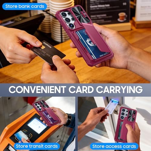 GooseBox for Samsung Galaxy S26 Ultra Case Wallet with RFID [Cards Holder][Camera Cover][Edge Raised] Full Body Shockproof Silicone Protective Phone Case for Galaxy S26 Ultra 2026 (Magenta) - Image 4