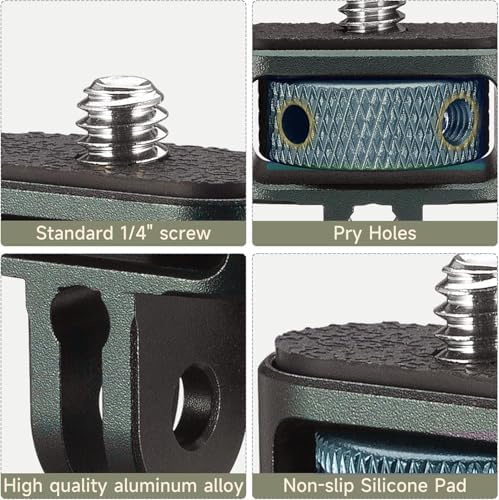 Aluminum Camera Tripod Adapter 1/4"-20 Conversion Adapter Mounts Compatible with Gopro Action Cameras Insta360 and Other Standard 1/4 Accessories, Quarter Inch Mount Adapter (Type CC) - Image 6
