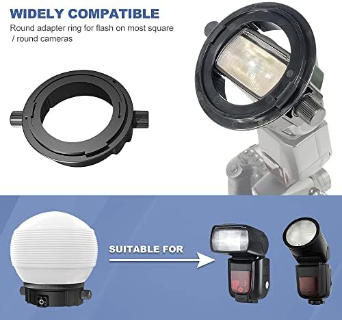 Photography Lighting Flash Diffuser Set, LENSGO Professional Flash Kit Flash Diffuser Modifier Bundle Diffusion Dome for All Square and Round Head Lights for Superior Light Control(D25) - Image 2