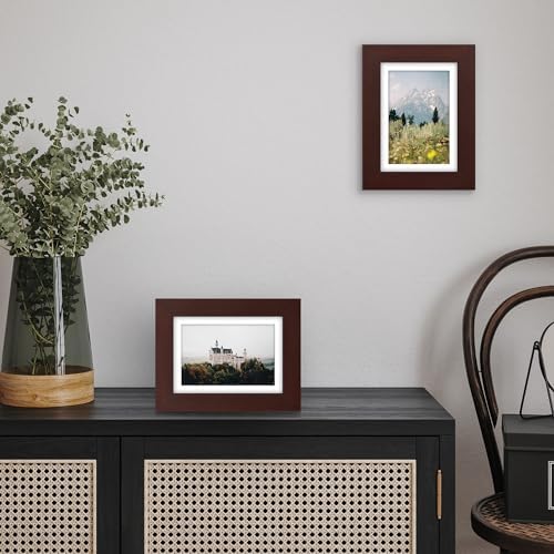 Americanflat 5x7 Picture Frame - Matted to 4x6 - Engineered Wood - Mahogany - Image 4