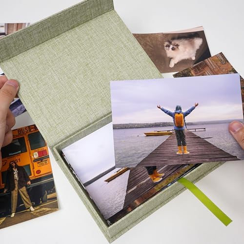 5x7 Photo Storage Box, Premium Linen Memory Box for Photos, Pictures, Certificates, Scrapbooking Supplies & Jewelry - Portable, Stackable Organizer for Home, Crafters & Collectors - Image 5