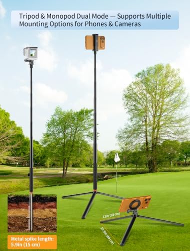 SITTO Magnetic Golf Tripod & Monopod Phone Holder for Swing Recording - Image 4