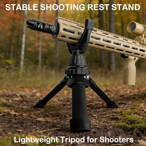 Portable Shooting Tripod with 360° Rotating & Removable V Yoke - Adjustable Height Rifle Rest Stand for Hunting, Target Shooting, Binoculars, Cameras & Outdoor Activities - Image 3