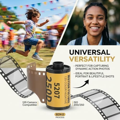 35mm Color Print Film, 35mm Film Colour Wide Exposure Range ECN 2 Film Roll Camera Film for 135 Camera (36 Sheet) - Image 5