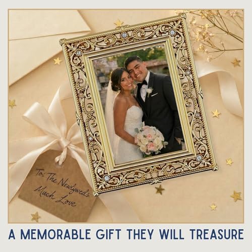 2x3 Mini Picture Frame: Gold Filigree + Clear Rhinestones - Image 4