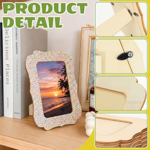 VOKOY 50 Pack DIY Wooden Picture Frames for Crafts,Vintage Wave Shape - Image 3