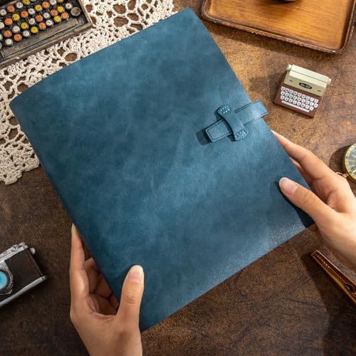 Leather Photo Album for 4x6 Pictures Photo Book With 30 Writing Paper for Family Wedding Anniversary Baby Vacation Picture Album (Blue) - Image 5