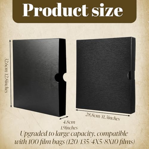 2 Pack Acid Free Archival Films Bag, Album Film Protector Storage Box, 3 Ring Negative Binder Preservers Portfolio Folder for Artwork Folder for 120 Film and 135 35 mm Negative - Image 2