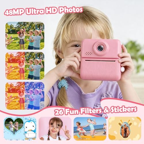 Kids Instant Print Camera, 1080P HD Digital Camera with 32GB Card - Image 4