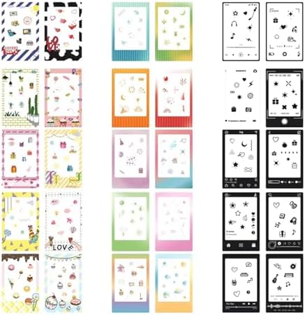 2x3 Inch Photo Border Stickers - Lovely Photo Stickers Compatible for Instax Mini EVO/Liplay/SE/13/12/11/41/40/99/90 Camera Film - Fuji Mini Film Colorful Accessories - 30 Packs - Image 2
