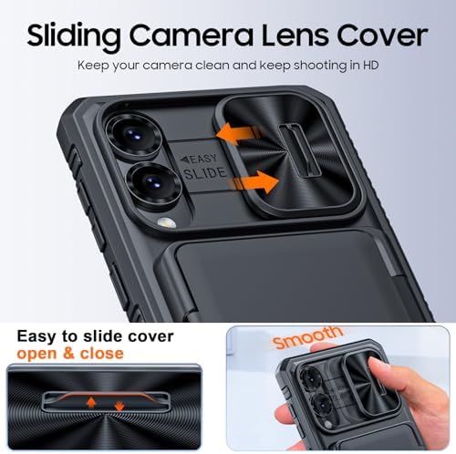 GooseBox for Samsung Galaxy S25 Edge Case Wallet with RFID [Cards Holder][Camera Cover][Edge Raised] Full Body Shockproof Silicone Protective Phone Case for Galaxy S25 Edge 2025 (Black) - Image 4