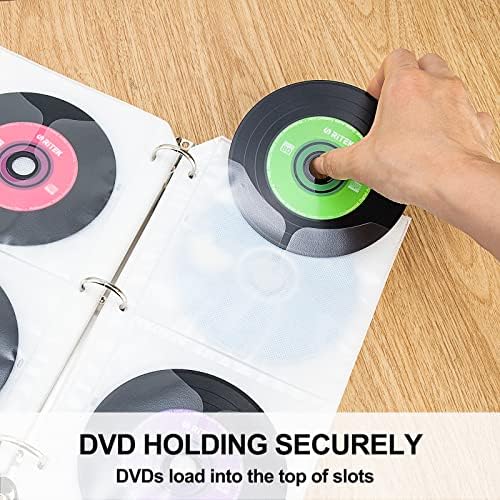 LIOVODE CD Binder Pages, Refill Sheets for 3 Ring Binders Hold 48 DVDs - Image 6