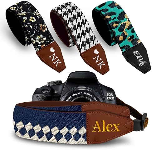 Art Tribute Custom Blue Diamond Camera Strap - Add Your Text and We Make It Especially For You Get Your Own Personalized Stocking Stuffer & Christmas Gift Camera Strap, No Shipping Cost! by ArtTribute