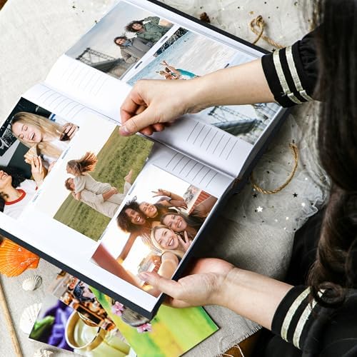Holoary Photo Album 4x6 300 Photos, 300 Pockets 4”x6” Picture Album, Linen Fabric Cover Big Picture Book for Photos with Writing Area, 4x6 Photo Albums for Family Weddings Travel Memories(Black) - Image 5