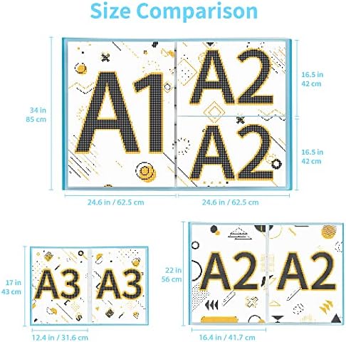 ARTDOT A2 Storage Book for Diamond Art Kits, Diamond Art Portfolio Folder with 30 Pocket Slevees Protectors (39.7 x 56cm) - Image 5