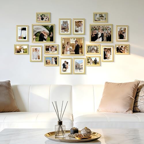 upsimples Picture Frames set of 19, Including 8x10, 5x7, 4x6 Gold Frame - Image 5
