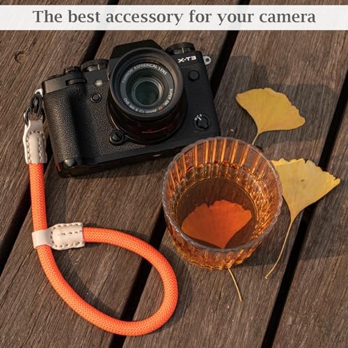 VOVMOEYA Rope Camera Wrist Strap for Sony Fujifilm Nikon Canon DSLR - Hand Strap - Orange - Image 4