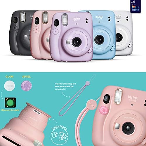 Fujifilm Instax Mini 11 Instant Camera Sky Blue + MiniMate Accessories Bundle + Fuji Instax Film Value Pack (40 Sheets) Accessories Bundle, Color Filters, Album, Frames - Image 2