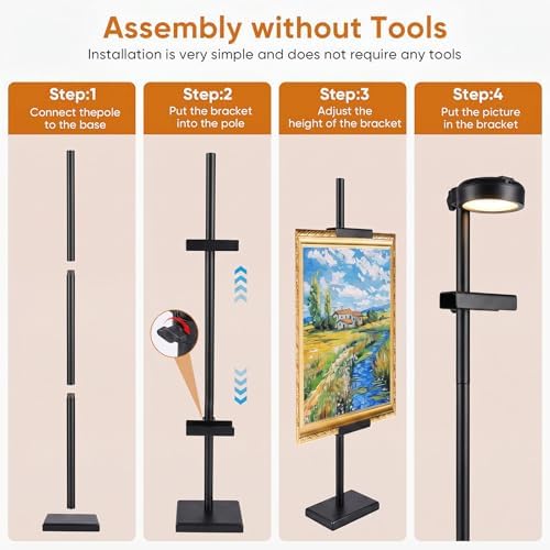 30'' Adjustable Tabletop Easel Stand with Rechargeable 13RGB Poster Light - Image 5