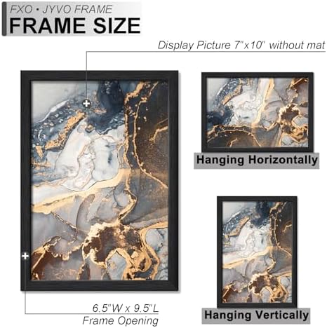 7x10 Picture Frame Set of 4 Black Engineered Wood Tabletop/Wall Hanging - Image 4
