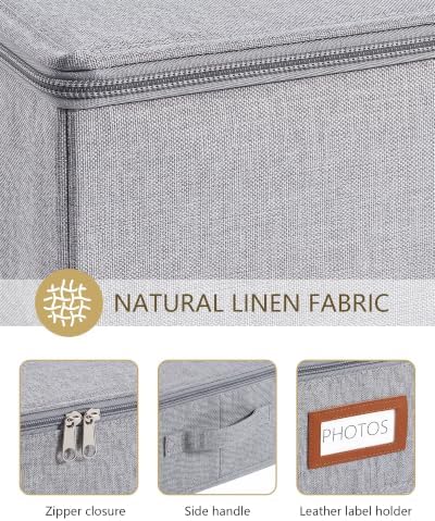 HULISEN Photo Storage Box, Photo Organizer for 2000 4x6 Pictures, Grey - Image 5