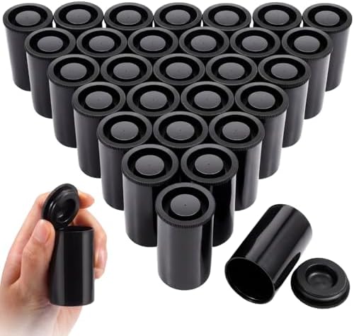 Jovitec 30 Pieces Plastic Film Canister Holder Containers, Black by Jovitec