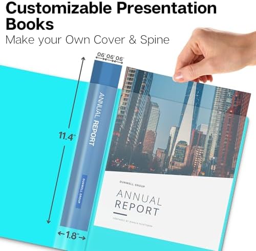 Dunwell Presentation Binder 24 Pockets, 8.5x11 Plastic Sleeves, Aqua - Image 2