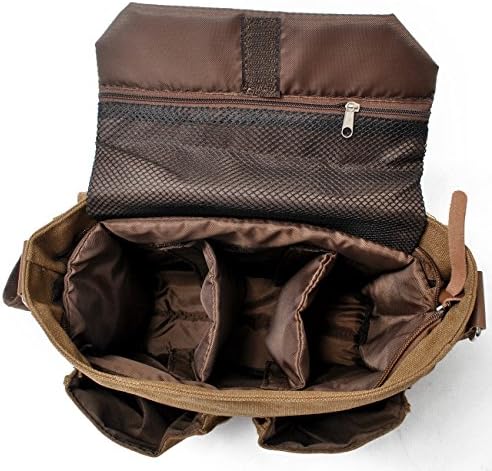 Men's Lightweight Vintage Waterproof Canvas DSLR SLR Shockproof Camera Shoulder Messenger Bag Sliing bag Compatible for Canon Sony Nikon - Image 4