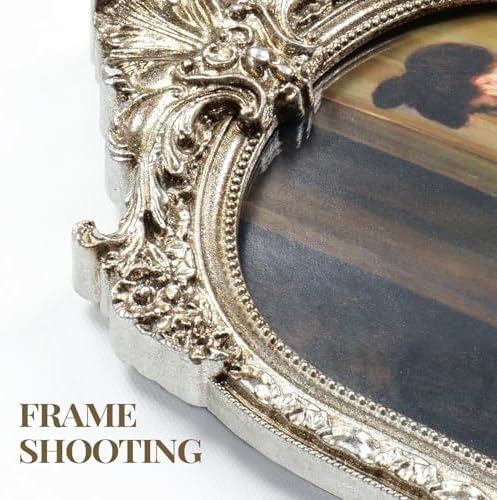 Cuspin 4x6 Silver Arch Picture Frame Vintage Ornate Resin Frame - Image 4