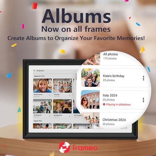 32GB FRAMEO 10.1 Inch WiFi Digital Photo Frame, 1280x800 HD IPS LCD Touch Screen, Auto-Rotate Portrait and Landscape, 32GB Storage, Share Moments Instantly via Frameo App from Anywhere - Image 6