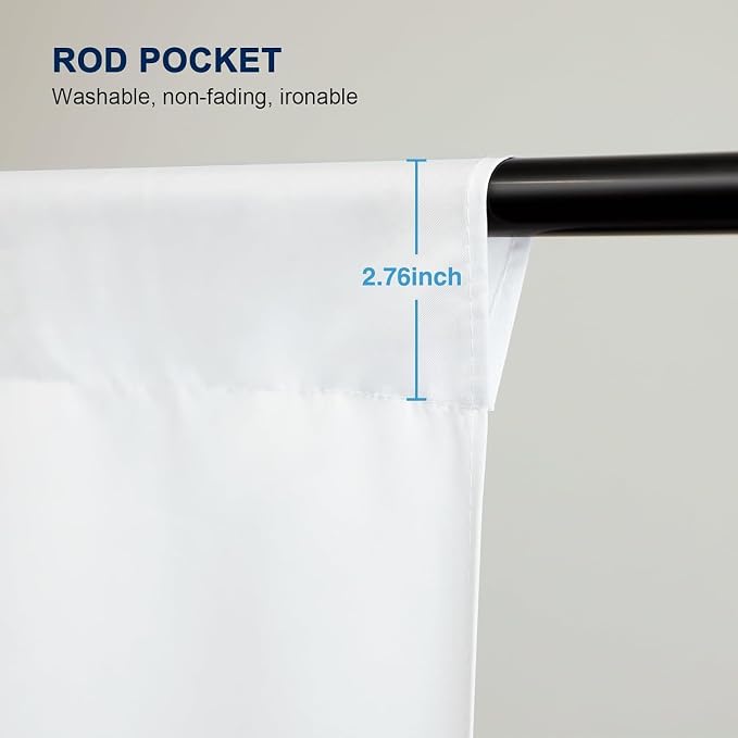 8x10ft White Backdrop for Photography, Pocket Design Photo Booth Background for Portrait Photoshoot, Party Decorations and Video Studio Background, White Backdrop Curtain for Soft Fabric Drapes - Image 6